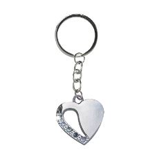 6-0574 Nøkkelanheng Halvhjerte. Sølv